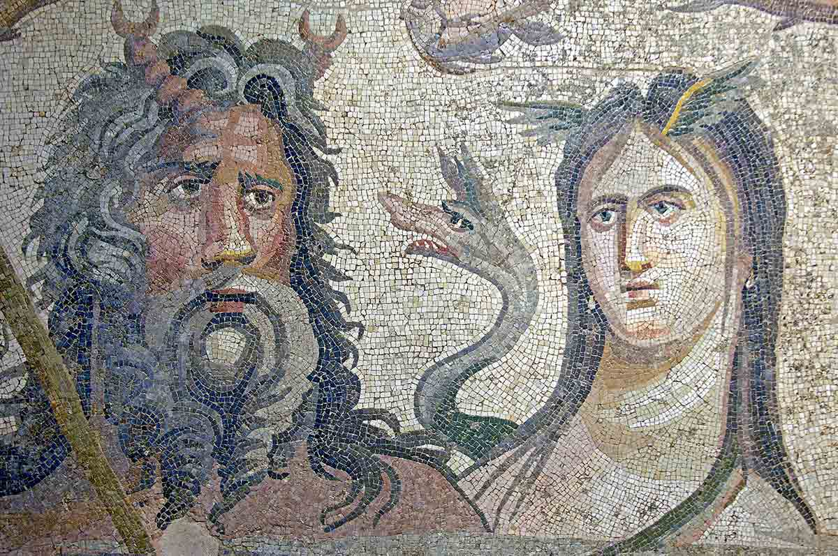 Oceanus and Tethys, mosaic found in Zeugma